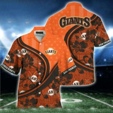 San Francisco Giants Hibiscus Swirl Hawaiian - Adult & Kids T-Shirts, Sweatshirts & Hoodies apparel design preview 1