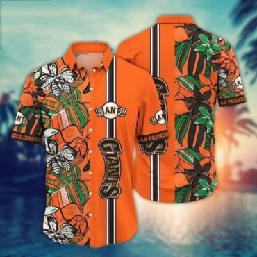 San Francisco Giants Jungle Leaf Hawaiian - Adult & Kids T-Shirts, Sweatshirts & Hoodies apparel design preview 1