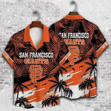 San Francisco Giants Sunset Silhouette Hawaiian - Adult & Kids T-Shirts, Sweatshirts & Hoodies apparel design preview 1