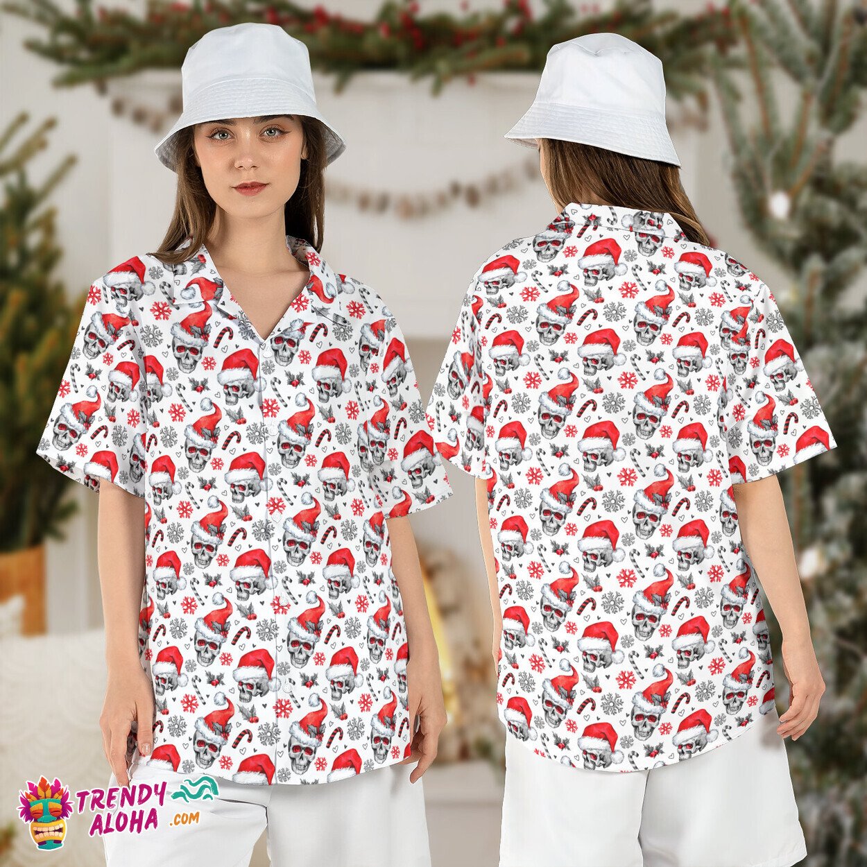 Santa Skull Christmas Skeleton Xmas Horror Claus - Adult & Kids T-Shirts, Sweatshirts & Hoodies apparel design preview 1