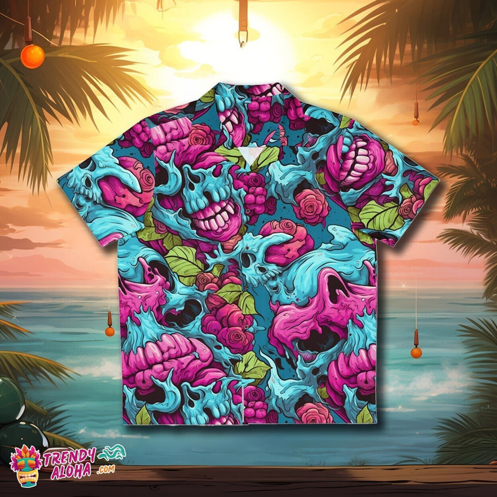 Scary Movie Zombie Brain Hawaiian Monster Horror - Adult & Kids T-Shirts, Sweatshirts & Hoodies apparel design preview 1