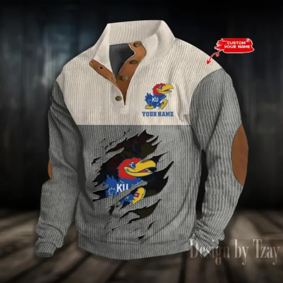 Jayhawks Basketball Corduroy Stand Collar - Adult & Kids T-Shirts, Sweatshirts & Hoodies apparel design preview 1