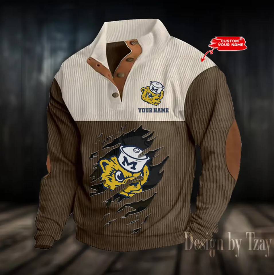 Wolverines Basketball College Team Corduroy Stand - Adult & Kids T-Shirts, Sweatshirts & Hoodies apparel design preview 1