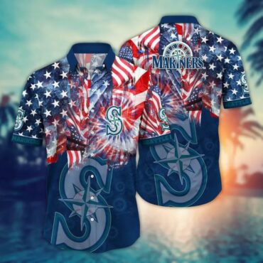 Seattle Mariners Sunset Wave Hawaiian - Adult & Kids T-Shirts, Sweatshirts & Hoodies apparel design preview 1