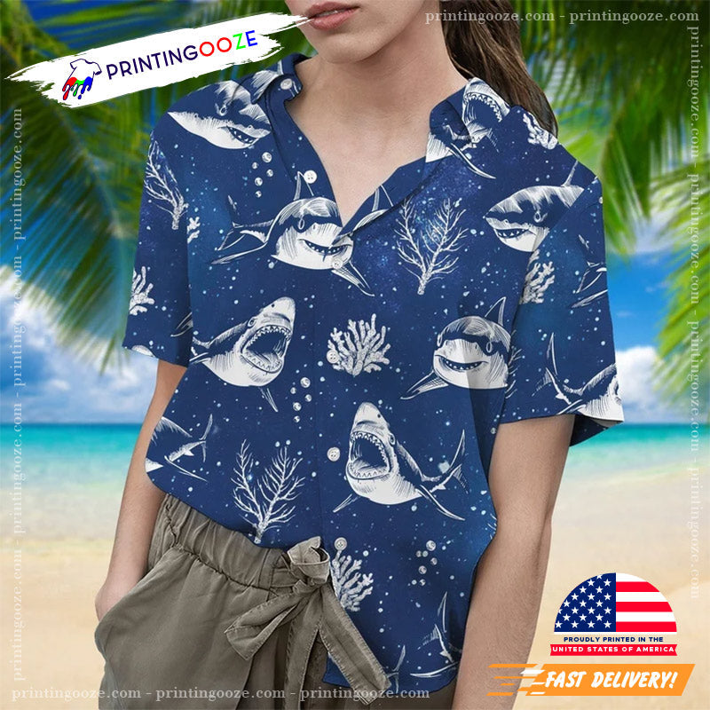 Shark Week Merchandise Hawaiian - Adult & Kids T-Shirts, Sweatshirts & Hoodies apparel design preview 1