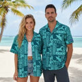 NHL San Jose Sharks Hawaiian Tropical Summer Button - Adult & Kids T-Shirts, Sweatshirts & Hoodies apparel design preview 1