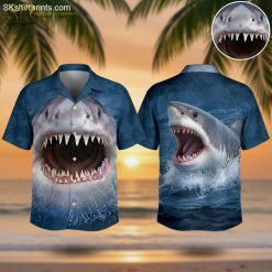 Men's Hawaiian Shark Tropical Great White Sharks - Adult & Kids T-Shirts, Sweatshirts & Hoodies apparel design preview 1