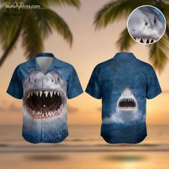Men's Hawaiian Shark Print Tropical Great White - Adult & Kids T-Shirts, Sweatshirts & Hoodies apparel design preview 1