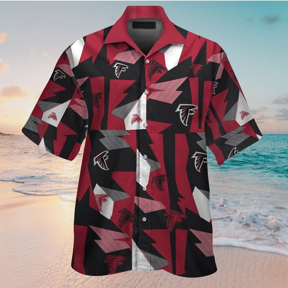 Short Sleeve Atlanta Falcons Tropical Hawaiian Button - Adult & Kids T-Shirts, Sweatshirts & Hoodies apparel design preview 1