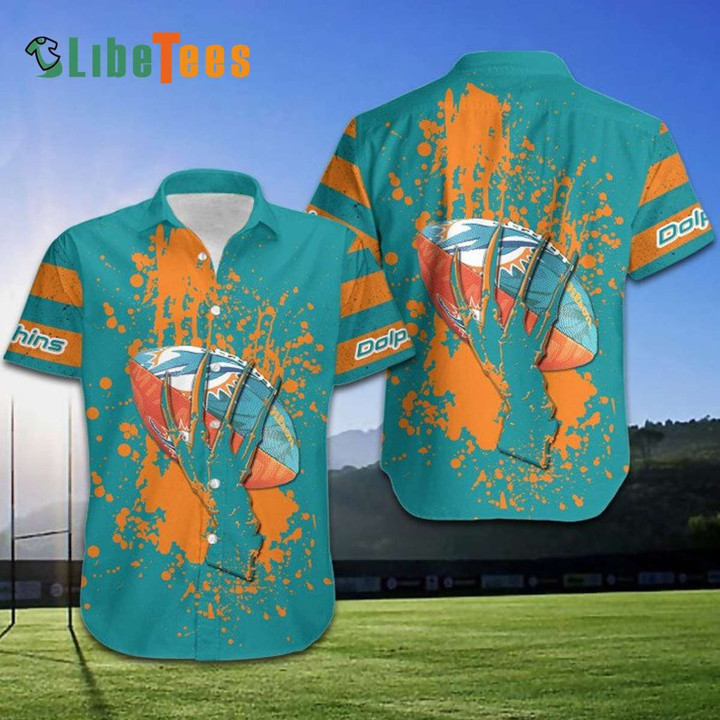 Skull Hand Logo Ball Miami Dolphins Hawaiian Delight - Adult & Kids T-Shirts, Sweatshirts & Hoodies apparel design preview 1
