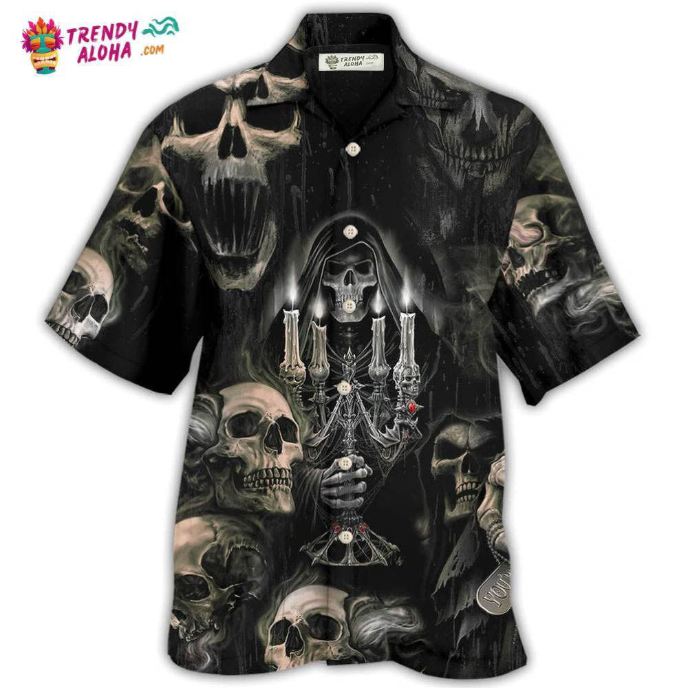 Skull Horror Movies Hawaiian Trendy Aloha - Adult & Kids T-Shirts, Sweatshirts & Hoodies apparel design preview 1