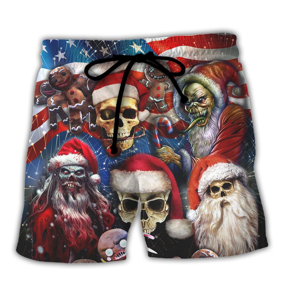 Skull Xmas Us Flag Horror Skeleton Trendy Aloha - Adult & Kids T-Shirts, Sweatshirts & Hoodies apparel design preview 1