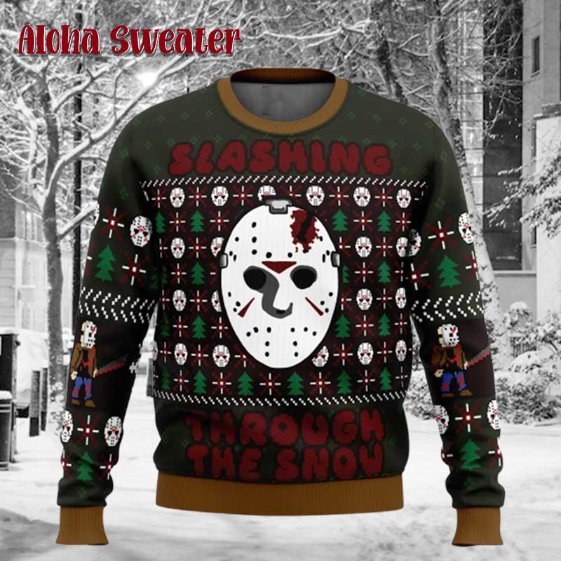Jason Voorhees Killer Day Ugly Christmas Sweater - Holiday Gift product image 5