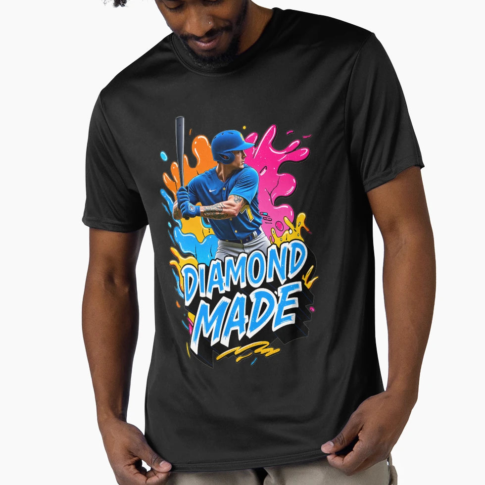 Diamon Made Baseball T-Shirt - Unique Graphic Men Women - T-Shirt, Sweatshirt, Hoodie