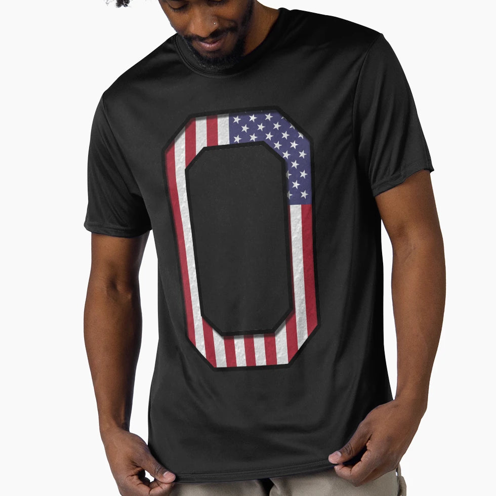 0 Usa Number Sports 3D Drop Shadow T-Shirt - Trendy Graphic for Adults - T-Shirt, Sweatshirt, Hoodie