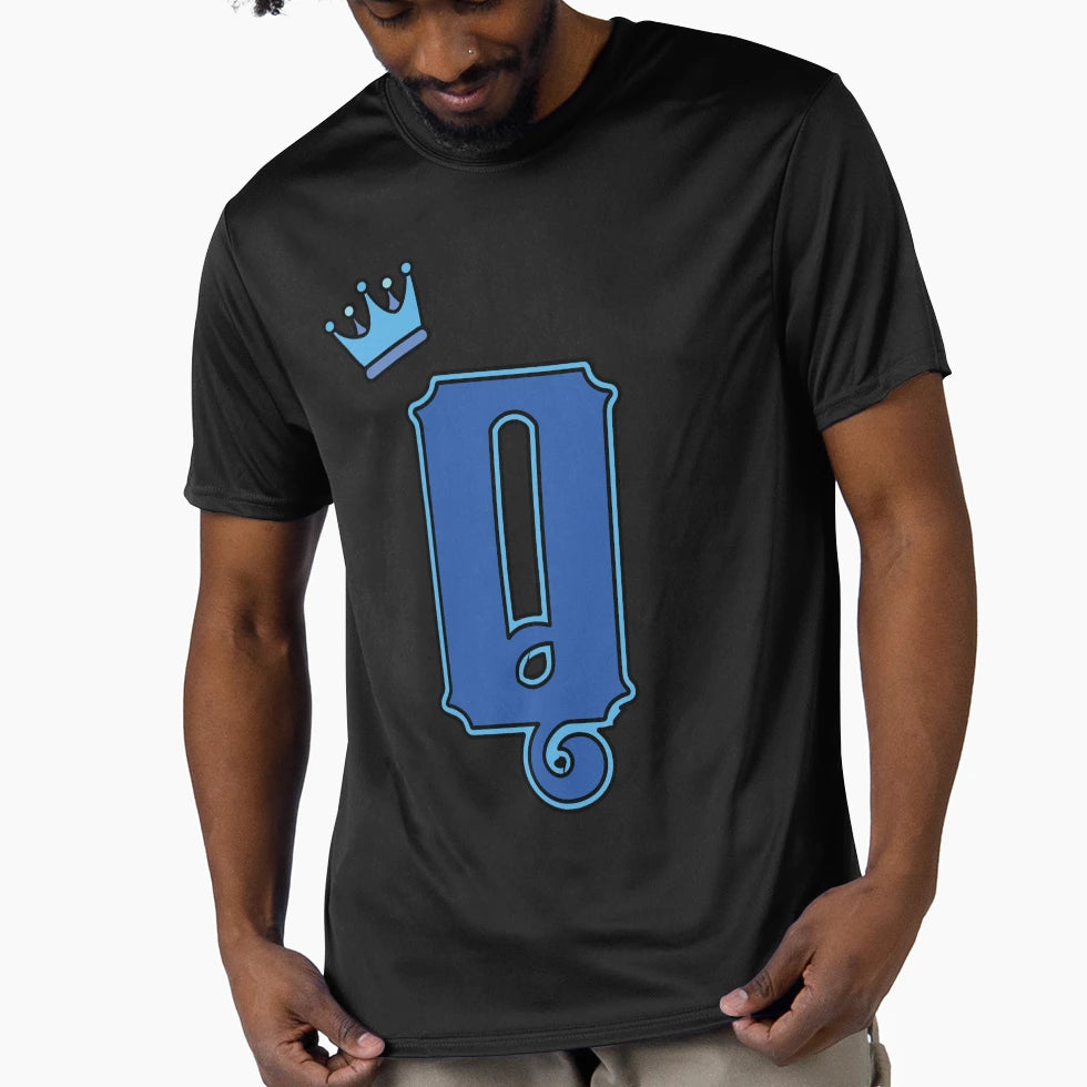 Blue Letter Q T-Shirt - Aesthetic Graphic for Adults - T-Shirt, Sweatshirt, Hoodie