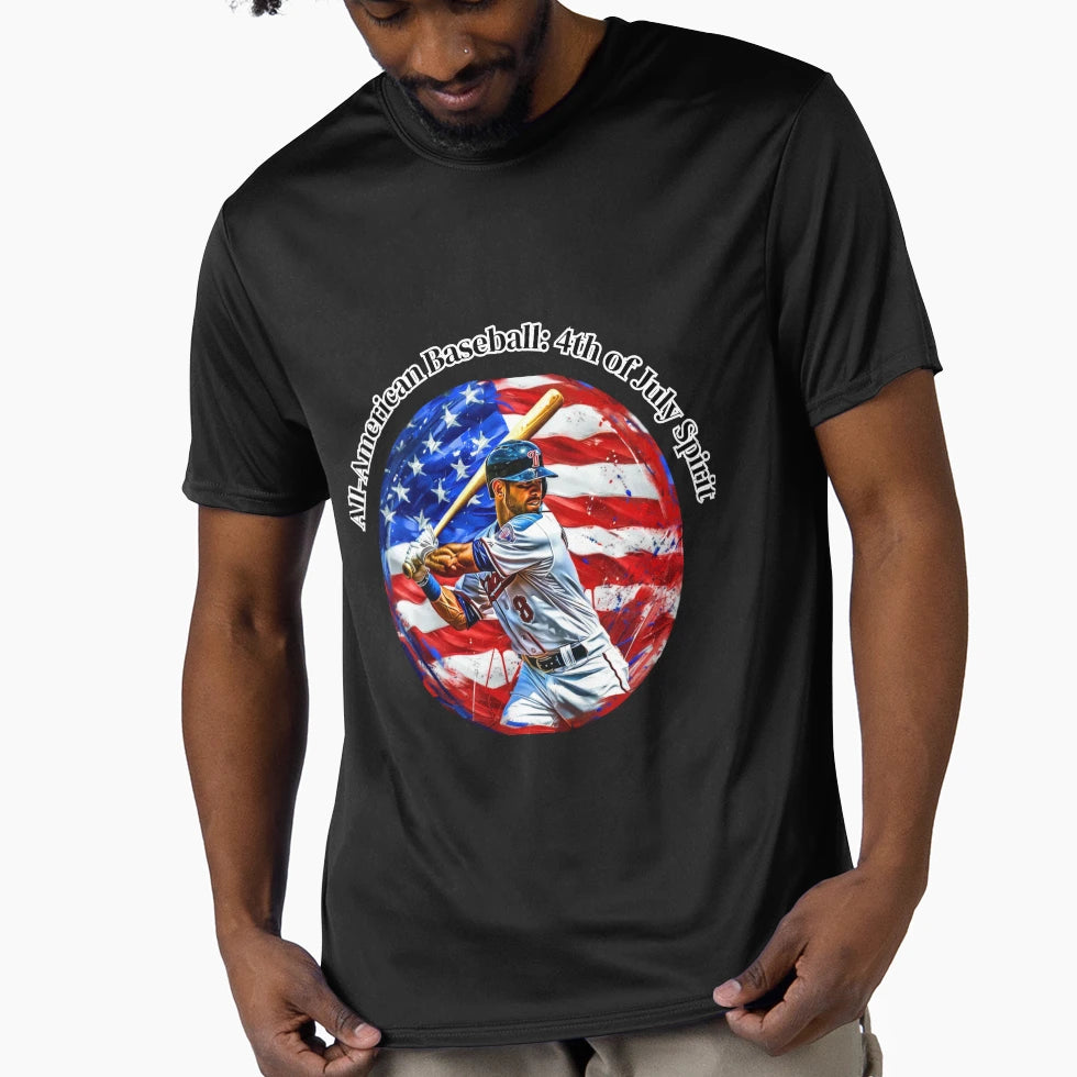 American Flag Baseball 4Th July T-Shirt - Casual Everyday Wear for Adults - T-Shirt, Sweatshirt, Hoodie