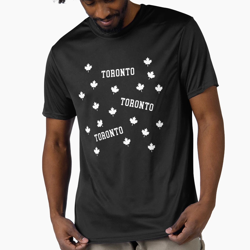 Toronto Maple Leaf Pattern Text Sporty T-Shirt - Graphic Print Unisex - T-Shirt, Sweatshirt, Hoodie