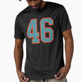46 Number Aqua Orange Lucky Sports T-Shirt - Minimalist Print for Adults - T-Shirt, Sweatshirt, Hoodie