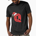 Letter Q Santa Hat Monogram T-Shirt - Fun Novelty Design Unisex - T-Shirt, Sweatshirt, Hoodie