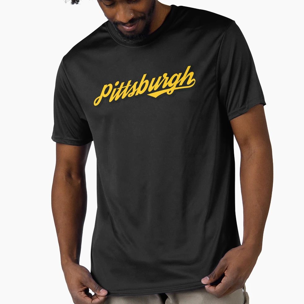 Pittsburgh Script T-Shirt - Trendy Graphic for Adults - T-Shirt, Sweatshirt, Hoodie