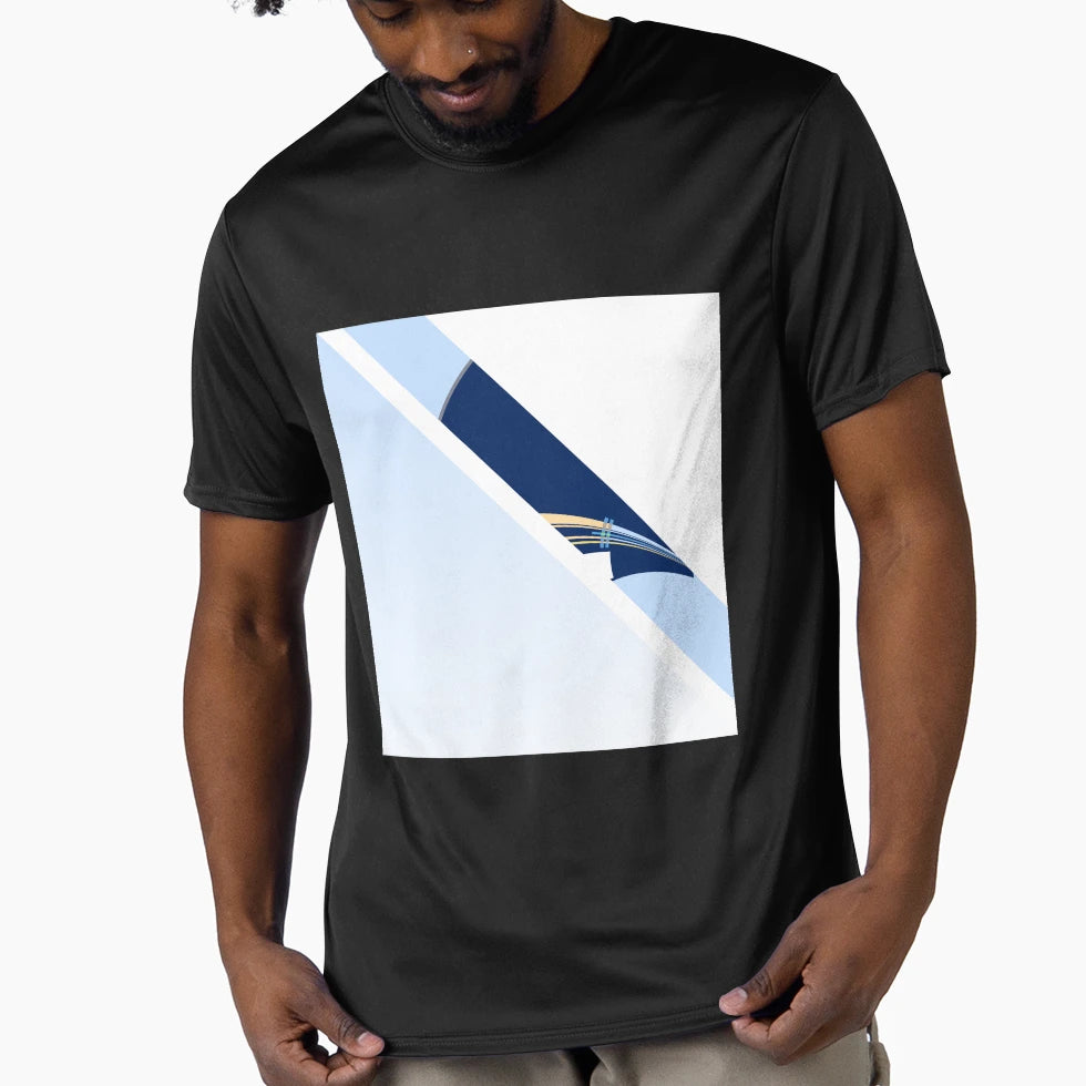 Geometric Abstract Color Block Blue T-Shirt - Custom Art Print for Adults - T-Shirt, Sweatshirt, Hoodie