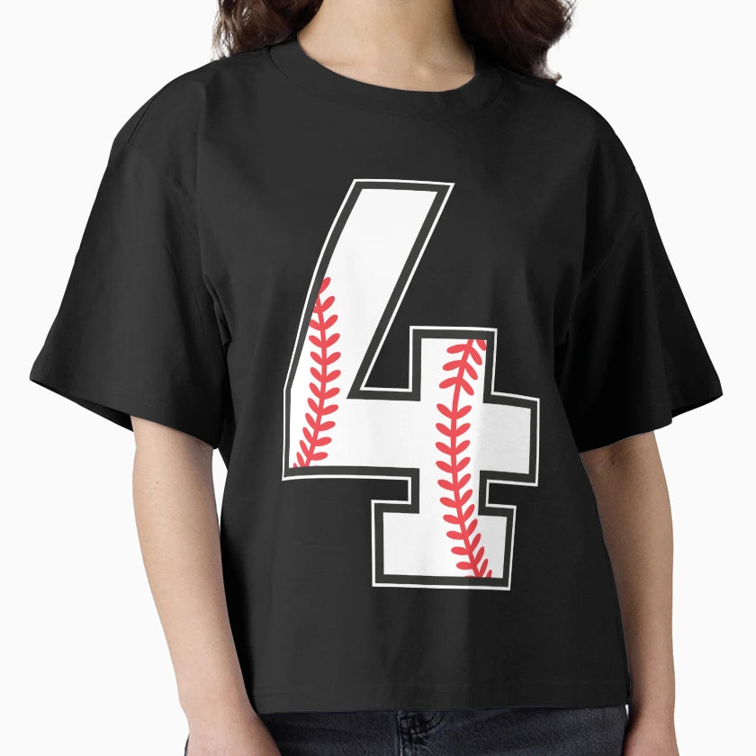 Baseball Number 4 T-Shirt - Custom Art Print for Adults - T-Shirt, Sweatshirt, Hoodie