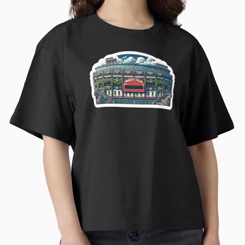 Wrigley Field Stadium T-Shirt - Custom Art Print Men Women - T-Shirt, Sweatshirt, Hoodie