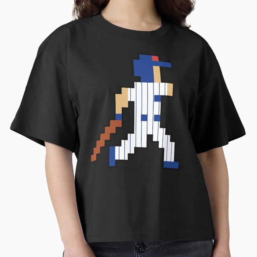 8 Bit Chicago Pixel Baseball Player T-Shirt - Unique Graphic for Adults - T-Shirt, Sweatshirt, Hoodie