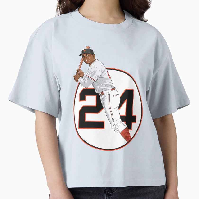 Baseball Player Willie Mays 24 T-Shirt - Custom Art Print Unisex - T-Shirt, Sweatshirt, Hoodie
