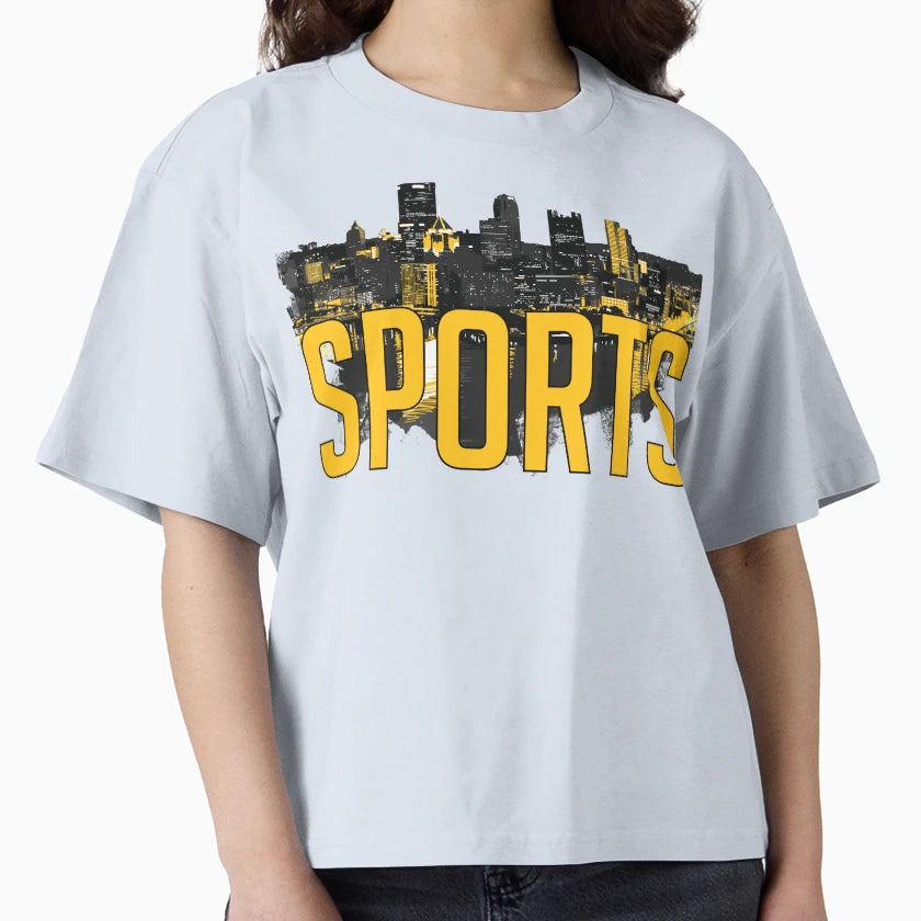 Pittsburgh Sports Skyline Black And T-Shirt - Aesthetic Graphic Unisex - T-Shirt, Sweatshirt, Hoodie