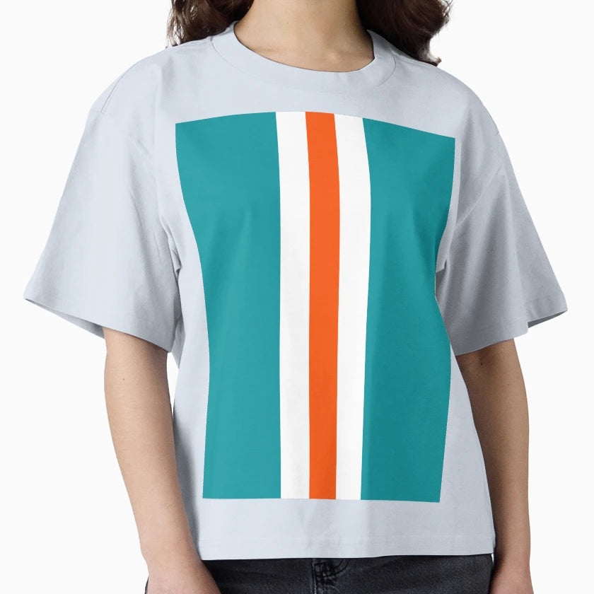 American Football Stripes Miami Teal T-Shirt - Streetwear Style for Adults - T-Shirt, Sweatshirt, Hoodie