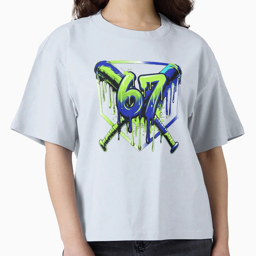 67 Baseball Drip Effect Urban T-Shirt - Trendy Graphic Men Women - T-Shirt, Sweatshirt, Hoodie