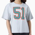 51 Number Aqua Orange Lucky Sports T-Shirt - Novelty Apparel for Adults - T-Shirt, Sweatshirt, Hoodie