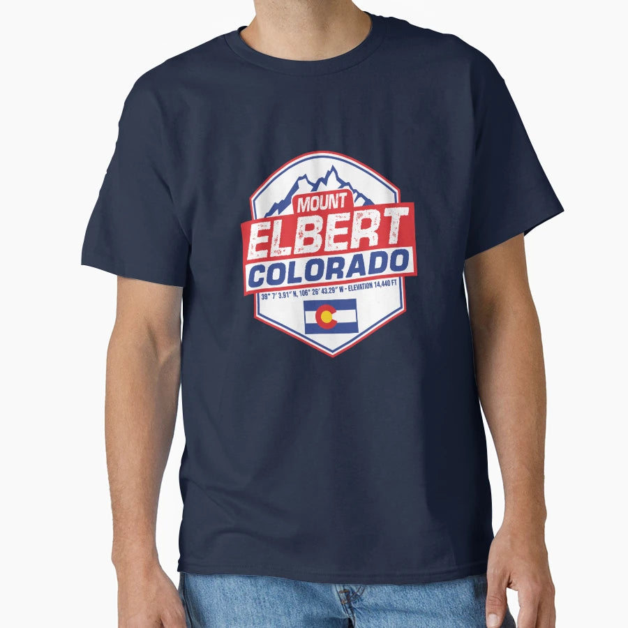 Mount Elbert Hiking Climbing T-Shirt - Custom Art Print for Adults - T-Shirt, Sweatshirt, Hoodie