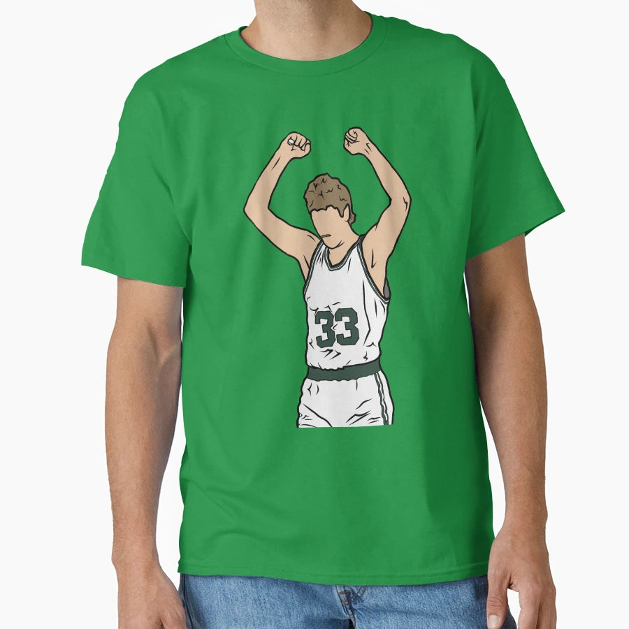 Larry Bird Celebration T-Shirt - Minimalist Print for Adults - T-Shirt, Sweatshirt, Hoodie
