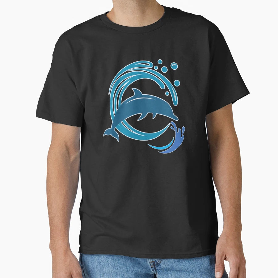 Ocean Rhythm Dolphin Clean T-Shirt - Novelty Apparel for Adults - T-Shirt, Sweatshirt, Hoodie