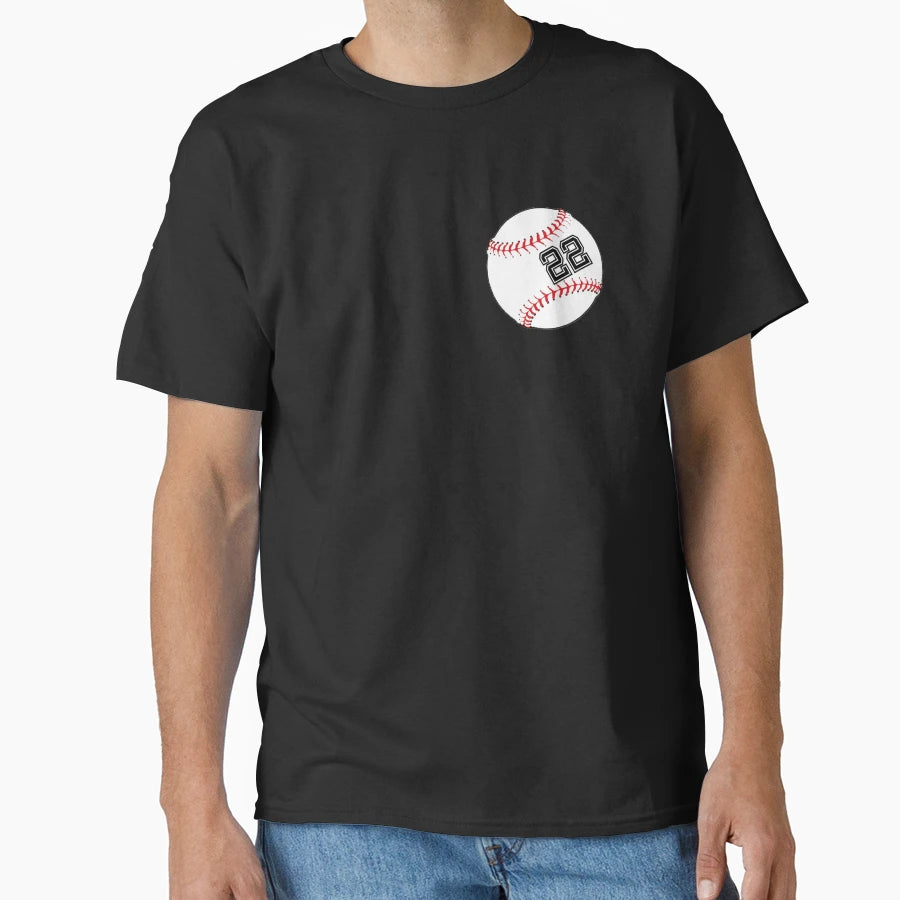 Baseball Player Jersey No 22 Back Number T-Shirt - Graphic Print Men Women - T-Shirt, Sweatshirt, Hoodie