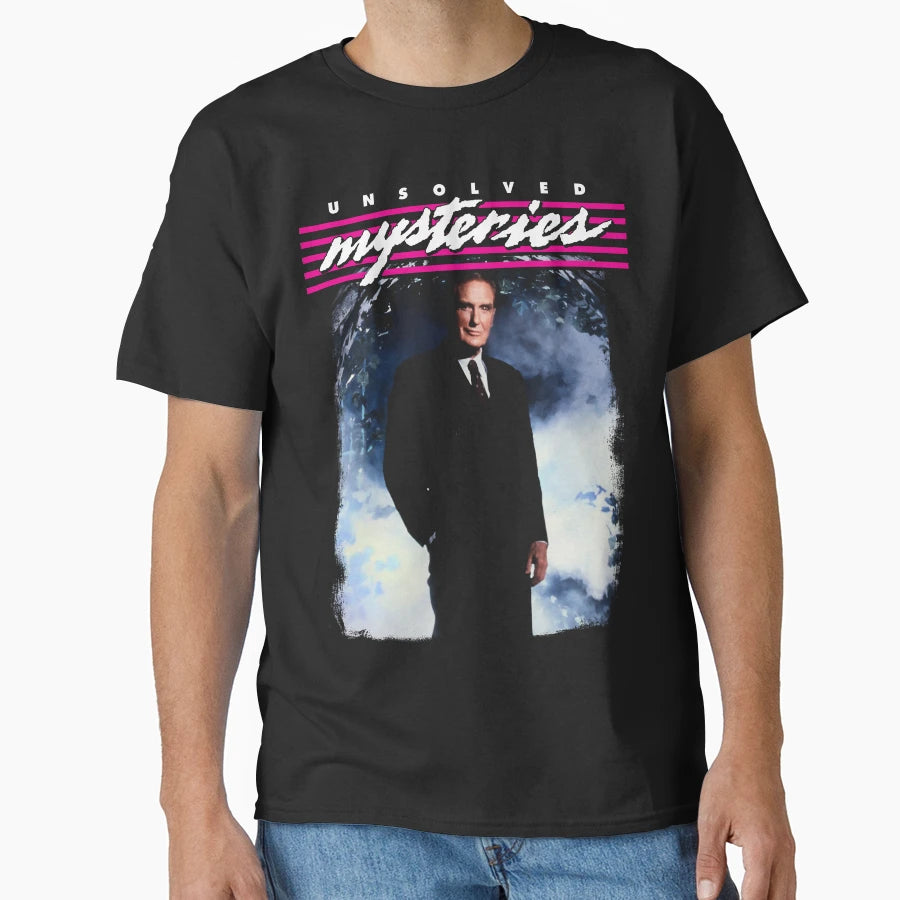 Unsolved Mysteries Robert Stack T-Shirt - Graphic Print for Adults - T-Shirt, Sweatshirt, Hoodie