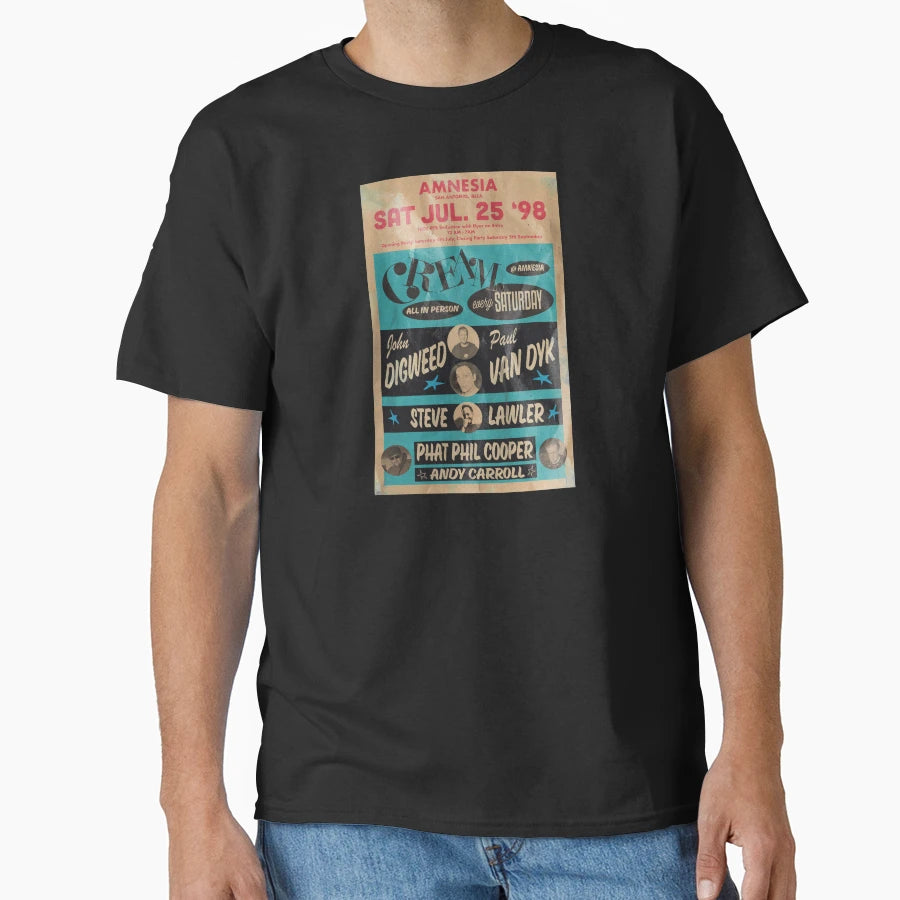 Amnesia Ibiza 1998 John Digweed Paul T-Shirt - Aesthetic Graphic Men Women - T-Shirt, Sweatshirt, Hoodie