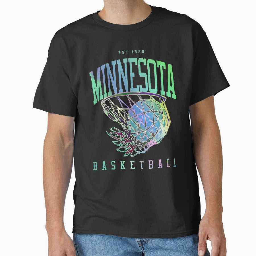 Minnesota Basketball Court Holo T-Shirt - Minimalist Print Men Women - T-Shirt, Sweatshirt, Hoodie