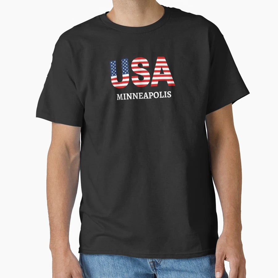 Minneapolis Usa Flag T-Shirt - Fun Novelty Design for Adults - T-Shirt, Sweatshirt, Hoodie