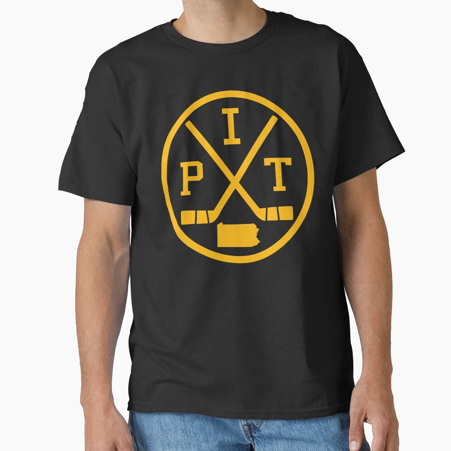 Pittsburgh Hockey Emblem Pit T-Shirt - Casual Everyday Wear Unisex - T-Shirt, Sweatshirt, Hoodie