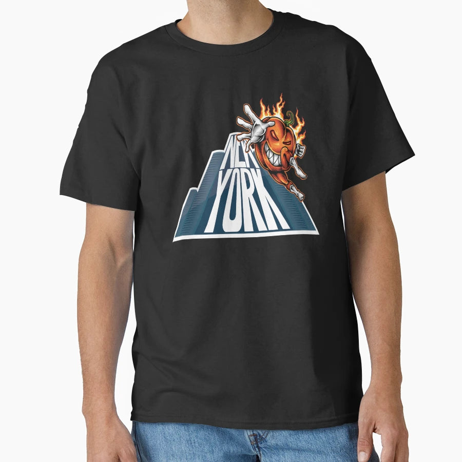 New York Halloween Pumpkin Foodie T-Shirt - Novelty Apparel for Adults - T-Shirt, Sweatshirt, Hoodie
