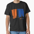 New York Three Stripes Weathered Blue T-Shirt - Unique Graphic Men Women - T-Shirt, Sweatshirt, Hoodie