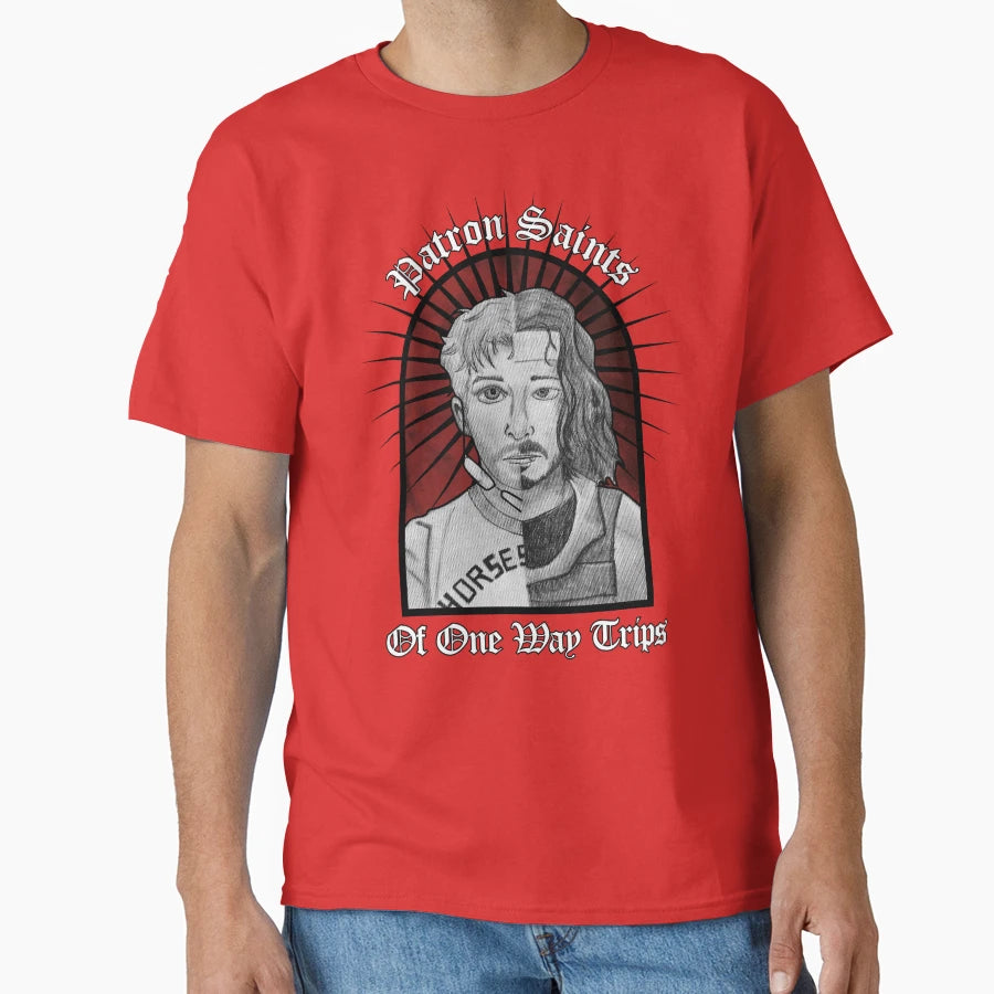 Bloodymary Patron Saints One Way Trips T-Shirt - Trendy Graphic Unisex - T-Shirt, Sweatshirt, Hoodie
