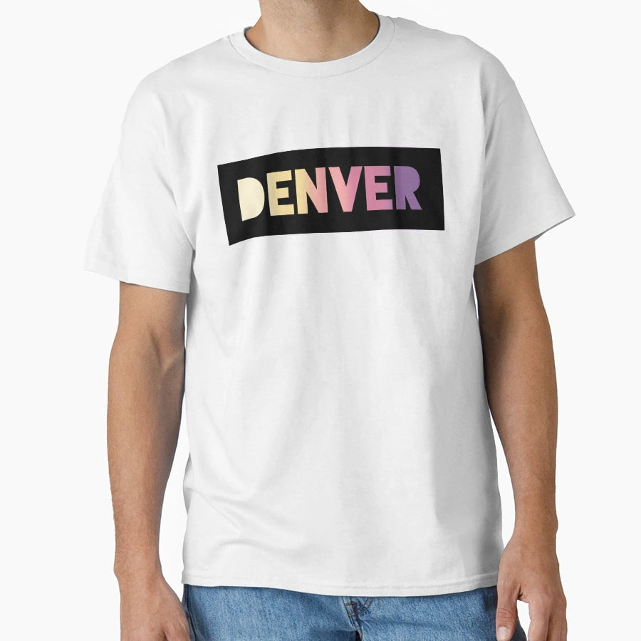 Denver Sunrise Block Colorado Love T-Shirt - Streetwear Style Unisex - T-Shirt, Sweatshirt, Hoodie