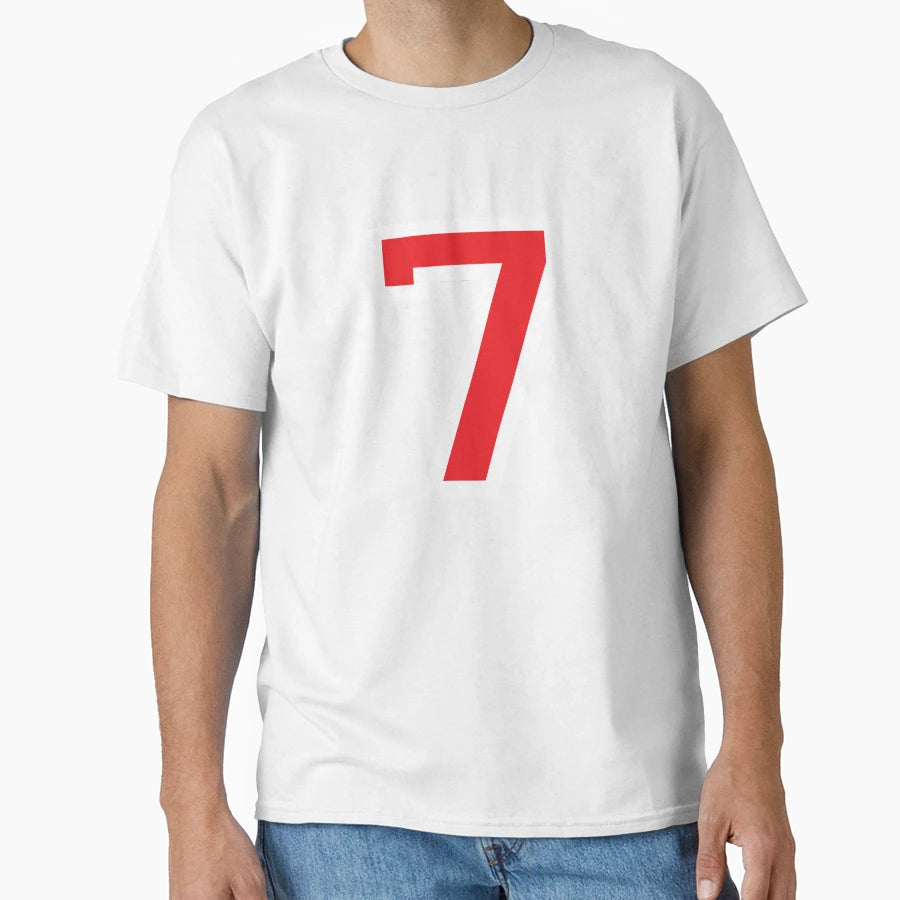 Jersey Block Number 7 Athletic T-Shirt - Aesthetic Graphic for Adults - T-Shirt, Sweatshirt, Hoodie