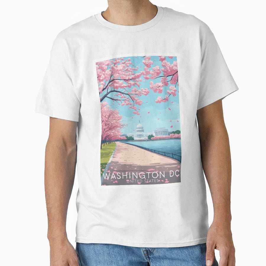 Washington Dc Cherry Blossom T-Shirt - Trendy Graphic for Adults - T-Shirt, Sweatshirt, Hoodie