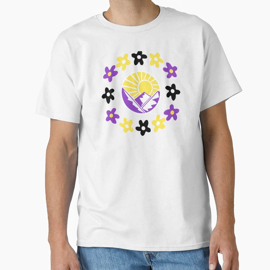 Enby Subtle Mountain T-Shirt - Aesthetic Graphic for Adults - T-Shirt, Sweatshirt, Hoodie